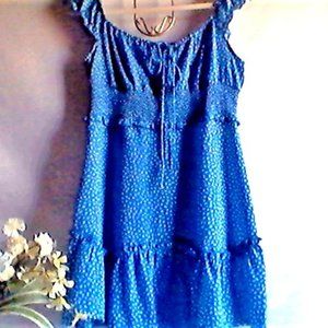 Navy with white print mini dress